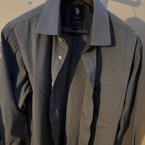 US Polo Assn Slim Fit Gray Speckled Button Down Men's XL
